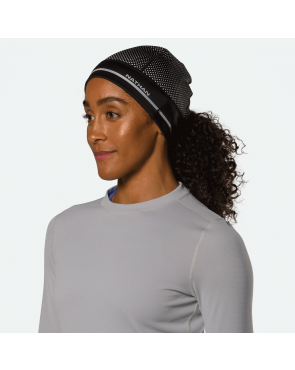 Nathan HyperNight Reflective Ponytail Beanie Black/Geo Print