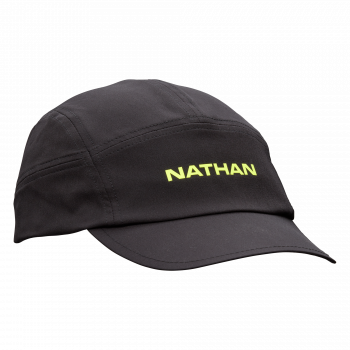 Nathan Run Cool Stash Hat Black/FinishLime